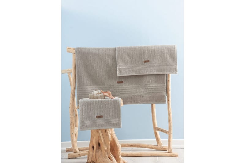 Håndklesett (3 deler) Velvære Beige - Beige - Tekstiler - Tekstiler baderom - Håndklær