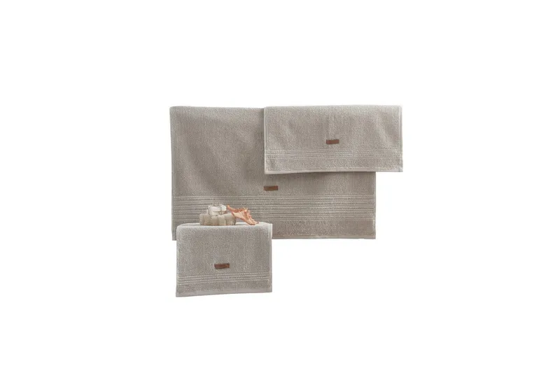 Håndklesett (3 deler) Velvære Beige, Beige