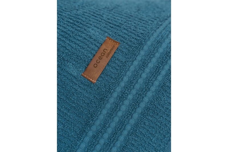 Håndklesett (3 deler) Velvære Petrolblå - Petrolblå - Tekstiler - Tekstiler baderom - Håndklær