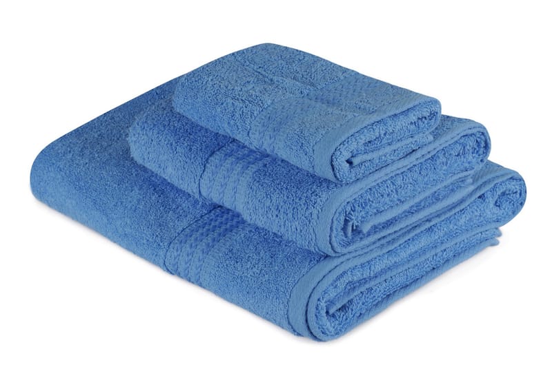Hobby Håndkle Set om 3 - Blå - Håndklær