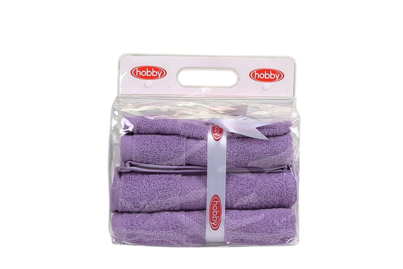 Hobby Håndkle Set om 3 - Lilla - Håndklær