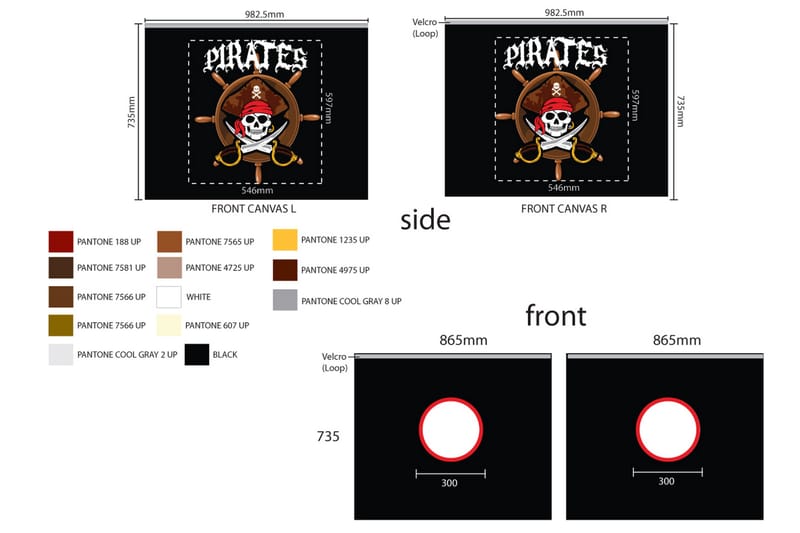 Export senggardin Pirates - Flerfargead - Tekstiler - Barnetekstiler - Barnegardiner