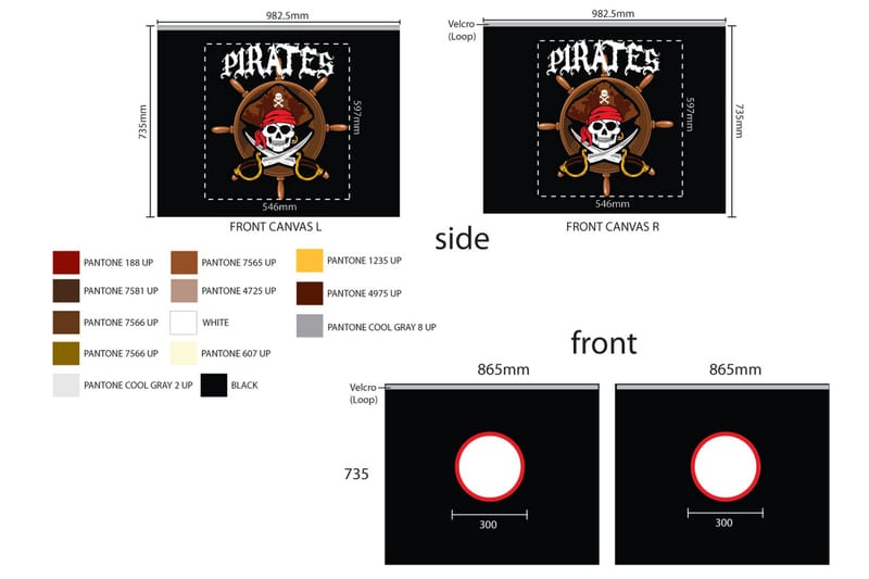 Export senggardin Pirates - Flerfargead - Barnegardiner - Barnetekstiler