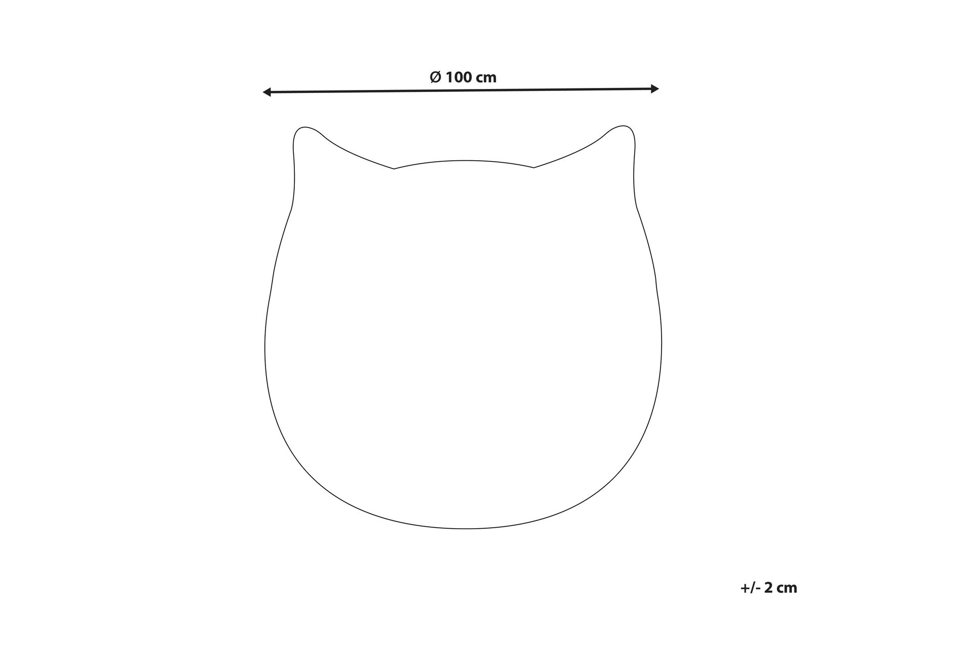 Kitty Barneteppe Rund 100 cm - Hvit - Tekstiler - Barnetekstiler - Barnetepper
