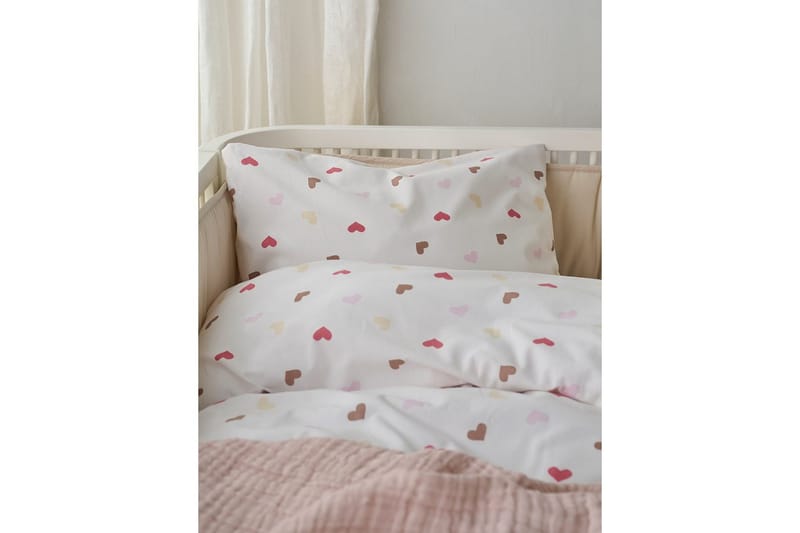 Dynetrekksett til Sprinkelseng 2-Delers Hjärttrud - beige - Tekstiler - Barnetekstiler - Sengetøy til barn - Sengesett barn