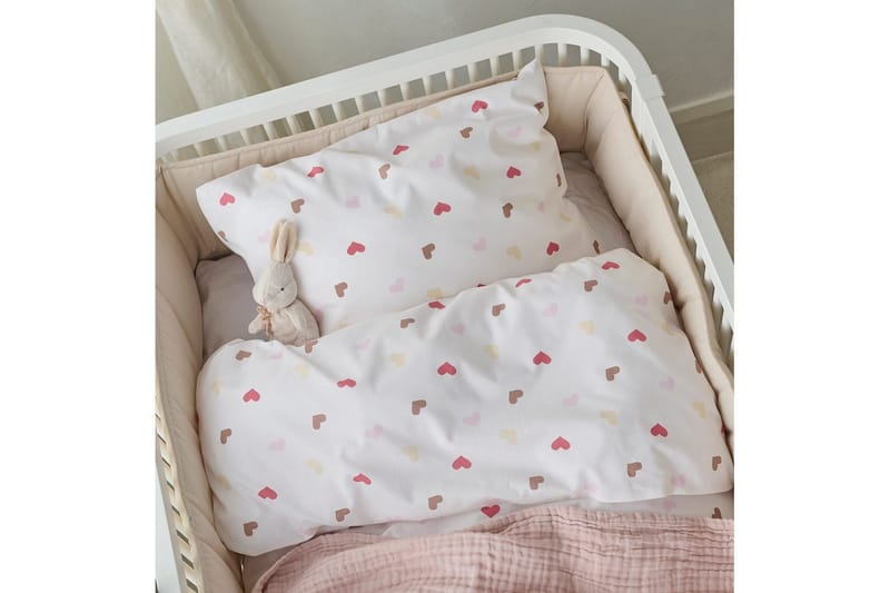 Dynetrekksett til Sprinkelseng 2-Delers Hjärttrud - beige - Tekstiler - Sengetøy - Sengetøysett & dynetrekksett - Sengesett enkeltseng