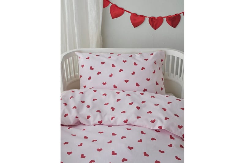 Dynetrekksett til Sprinkelseng 2-Delers Hjärttrud - Rosa - Tekstiler - Sengetøy - Dyne
