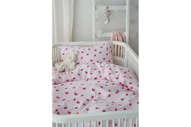 Dynetrekksett til Sprinkelseng 2-Delers Hjärttrud - Rosa - Tekstiler - Sengetøy - Dyne