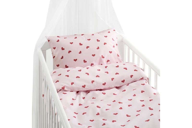 Dynetrekksett til Sprinkelseng 2-Delers Hjärttrud - Rosa - Tekstiler - Barnetekstiler - Sengetøy til barn - Sengesett barn