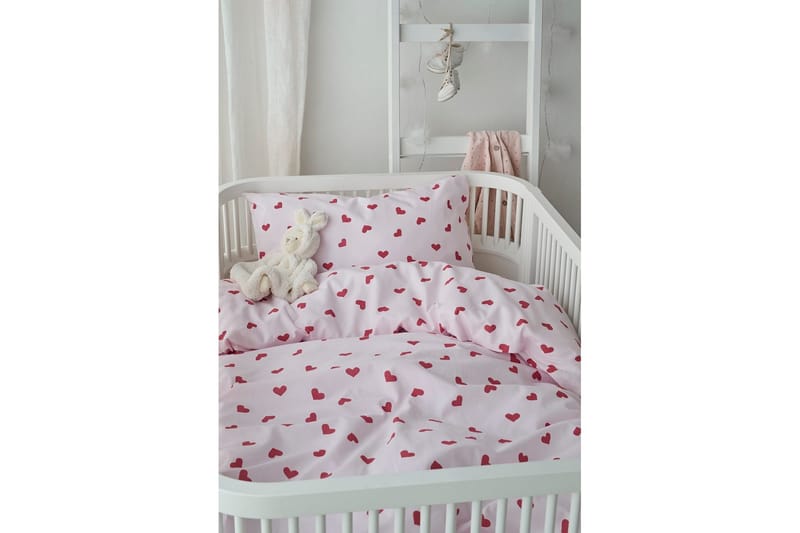 Dynetrekksett til Sprinkelseng 2-Delers Hjärttrud - Rosa - Tekstiler - Barnetekstiler - Sengetøy til barn - Sengesett barn
