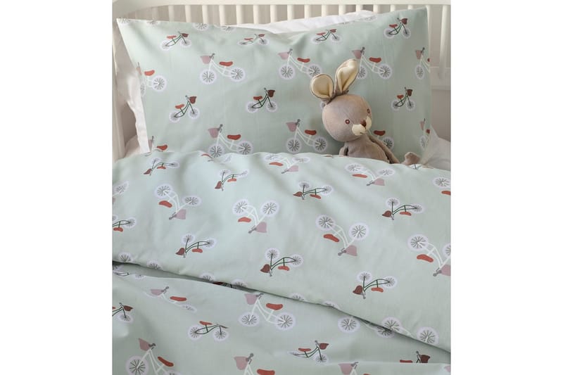 Dynetrekksett til Sprinkelseng 2-Delers Plingeling Grønn - Grønn - Tekstiler - Barnetekstiler - Sengetøy til barn - Sengesett barn