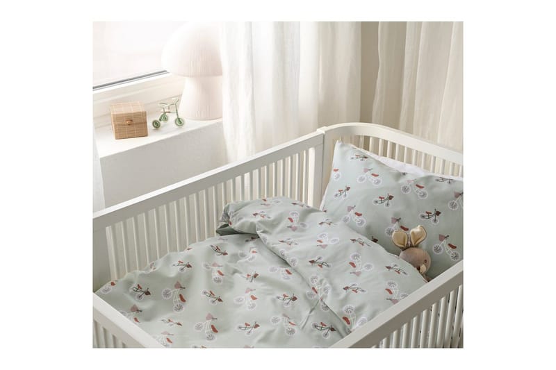 Dynetrekksett til Sprinkelseng 2-Delers Plingeling Grønn - Grønn - Tekstiler - Sengetøy - Sengetøysett & dynetrekksett - Sengesett enkeltseng