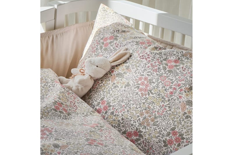 Dynetrekksett til sprinkelseng 2-delt Floret Sand - Brun - Tekstiler - Sengetøy - Sengetøysett & dynetrekksett - Sengesett enkeltseng