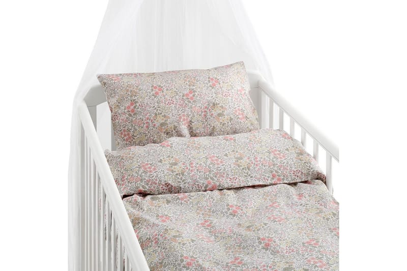 Dynetrekksett til sprinkelseng 2-delt Floret Sand - Brun - Tekstiler - Sengetøy - Sengetøysett & dynetrekksett - Sengesett enkeltseng