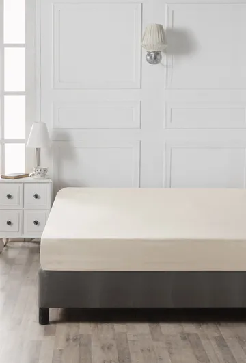 Cream formsyd laken 140x190 cm - Krem - Tekstiler - Barnetekstiler - Sengetøy til barn - Sprinkelseng sengetøy - Laken sprinkelseng