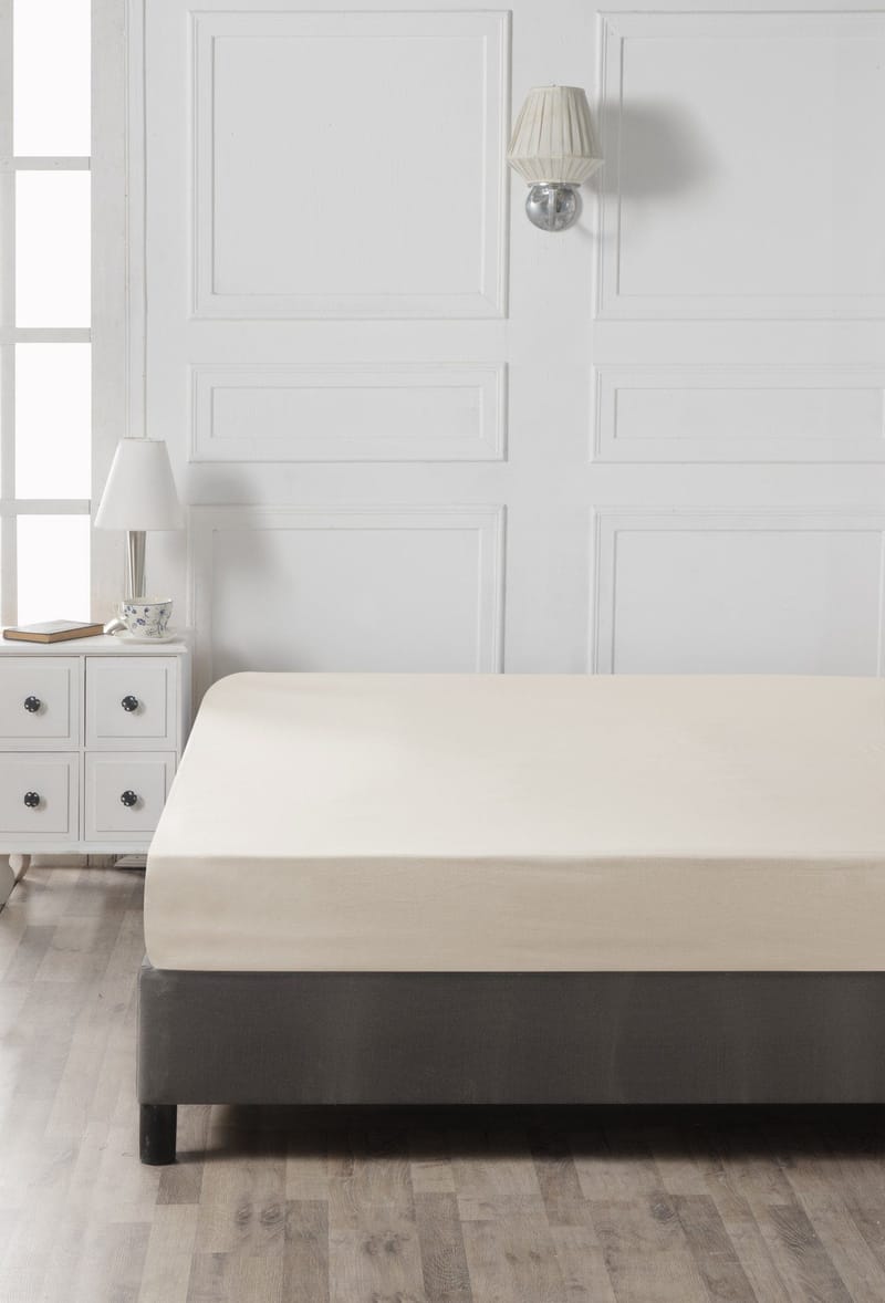 Cream formsyd laken 140x190 cm - Krem - Tekstiler - Barnetekstiler - Sengetøy til barn - Sprinkelseng sengetøy - Laken sprinkelseng