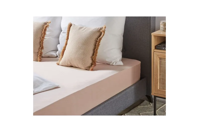 Laken med strikk Hofuf Beige, 160x200 cm - Beige, 160x200 cm - Tekstiler - Sengetøy - Laken - Dra på laken