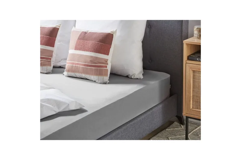 Laken med strikk Hofuf Grå, 140x200 cm - Grå, 140x200 cm - Tekstiler - Sengetøy - Laken - Dra på laken