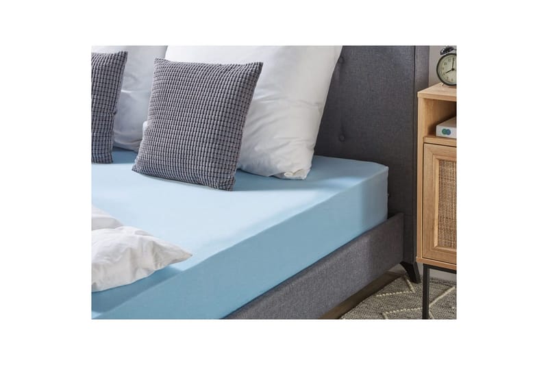 Laken med strikk Hofuf Lys blå, 200x200 cm - Lys blå, 200x200 cm - Tekstiler - Sengetøy - Laken - Dra på laken