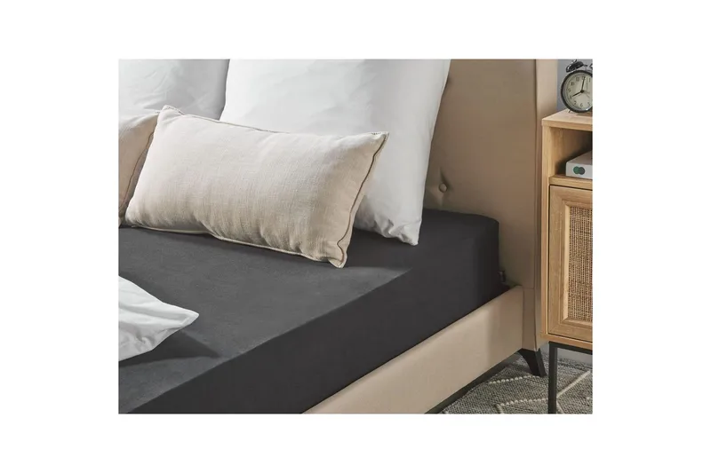 Laken med strikk Hofuf Svart, 140x200 cm - Svart, 140x200 cm - Tekstiler - Sengetøy - Laken - Dra på laken