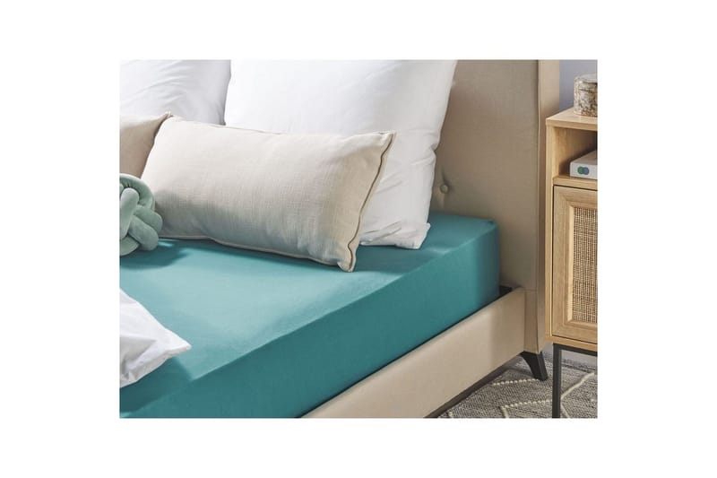 Laken med strikk Hofuf Turkis, 160x200 cm - Turkis, 160x200 cm - Tekstiler - Sengetøy - Laken - Dra på laken
