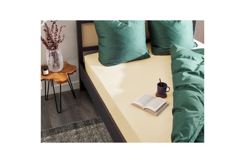 Laken med strikk Janbu Beige, 140x200 cm - Beige, 140x200 cm - Tekstiler - Sengetøy - Laken - Dra på laken