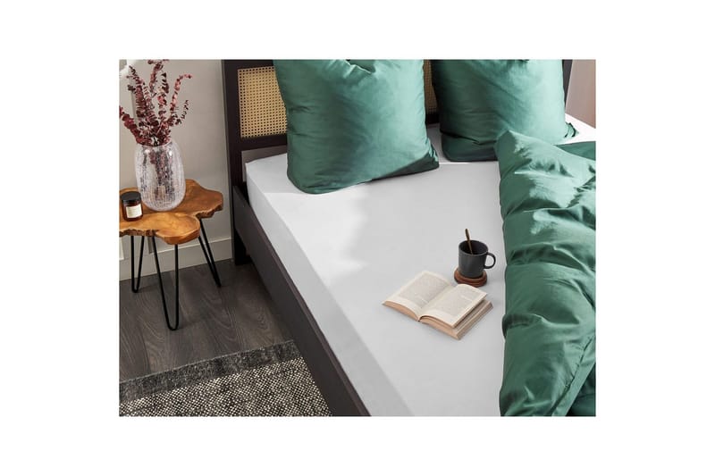 Laken med strikk Janbu Hvit, 90x200 cm - Hvit, 90x200 cm - Tekstiler - Sengetøy - Laken - Dra på laken