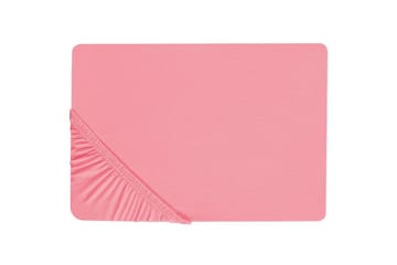 Laken med strikk Janbu Korall, 160x200 cm