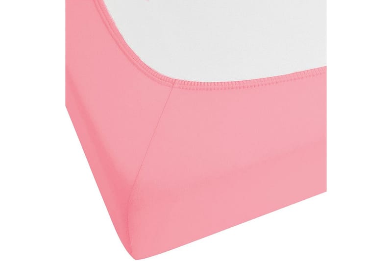 Laken med strikk Janbu Korall, 180x200 cm - Korall, 180x200 cm - Tekstiler - Sengetøy - Laken - Dra på laken