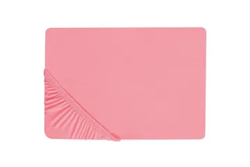 Laken med strikk Janbu Korall, 200x200 cm