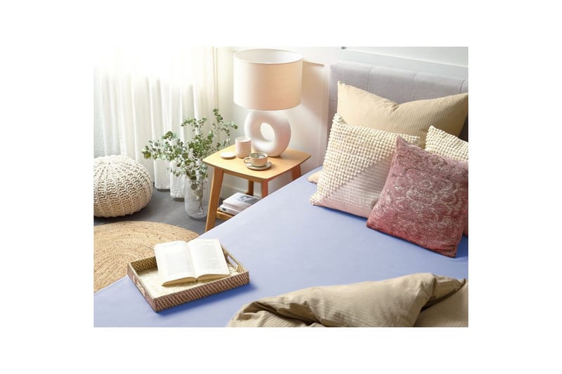 Laken med strikk Janbu Lys blå, 180x200 cm - Lys blå, 180x200 cm - Tekstiler - Sengetøy - Laken - Dra på laken