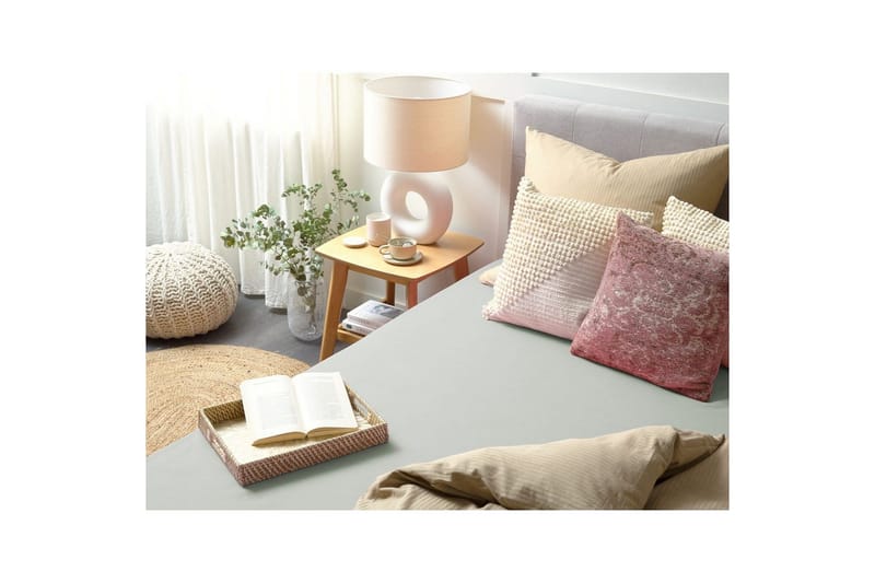 Laken med strikk Janbu Lys grønn, 180x200 cm - Lys grønn, 180x200 cm - Tekstiler - Sengetøy - Laken - Dra på laken