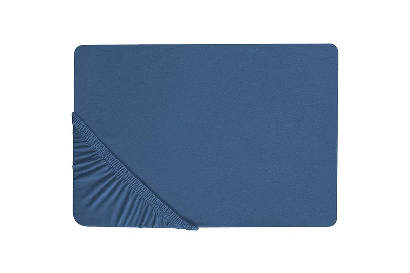 Laken med strikk Janbu Marineblå, 140x200 cm - Marineblå, 140x200 cm - Tekstiler - Barnetekstiler - Sengetøy til barn - Sprinkelseng sengetøy - Laken sprinkelseng