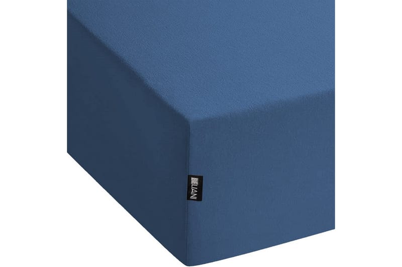 Laken med strikk Janbu Marineblå, 180x200 cm - Marineblå, 180x200 cm - Tekstiler - Barnetekstiler - Sengetøy til barn - Sprinkelseng sengetøy - Laken sprinkelseng