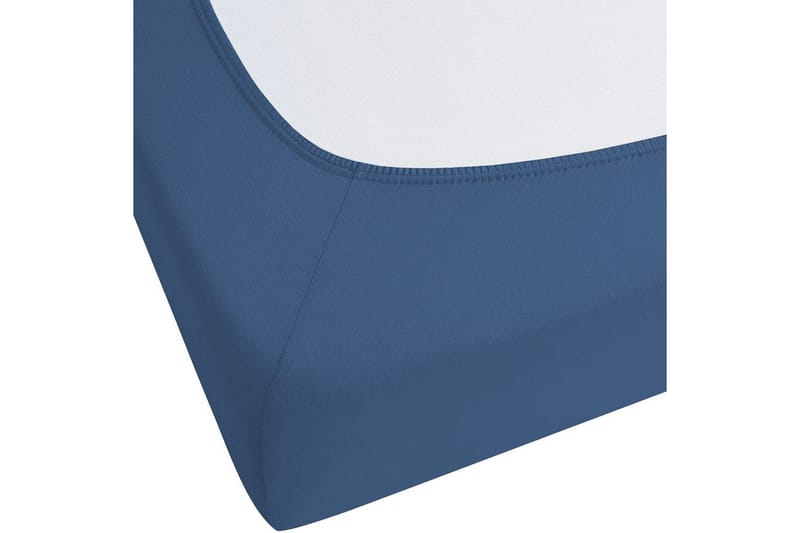 Laken med strikk Janbu Marineblå, 90x200 cm - Marineblå, 90x200 cm - Tekstiler - Barnetekstiler - Sengetøy til barn - Sprinkelseng sengetøy - Laken sprinkelseng