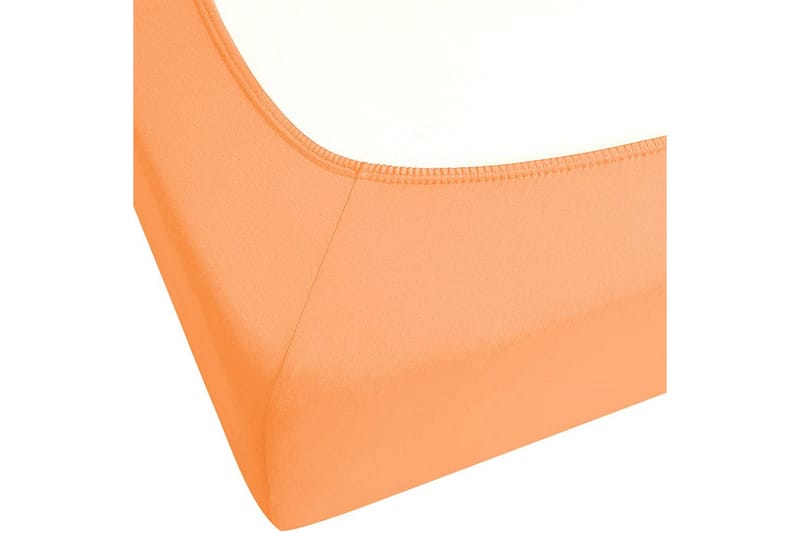 Laken med strikk Janbu Oransje, 200x200 cm - Oransje, 200x200 cm - Tekstiler - Sengetøy - Laken - Dra på laken