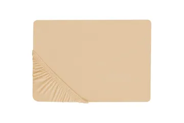 Laken med strikk Janbu Sandbeige, 180x200 cm