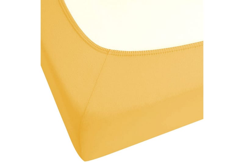 Laken med strikk Janbu Sennepsgul, 140x200 cm - Sennepsgul, 140x200 cm - Tekstiler - Barnetekstiler - Sengetøy til barn - Sprinkelseng sengetøy - Laken sprinkelseng