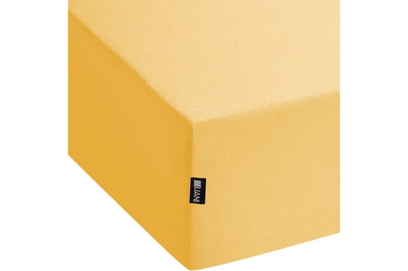 Laken med strikk Janbu Sennepsgul, 180x200 cm - Sennepsgul, 180x200 cm - Tekstiler - Barnetekstiler - Sengetøy til barn - Sprinkelseng sengetøy - Laken sprinkelseng