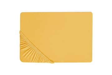 Laken med strikk Janbu Sennepsgul, 180x200 cm