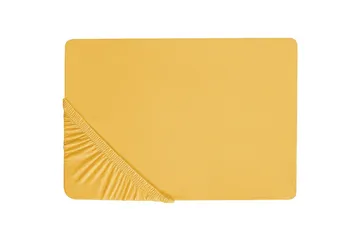 Laken med strikk Janbu Sennepsgul, 90x200 cm