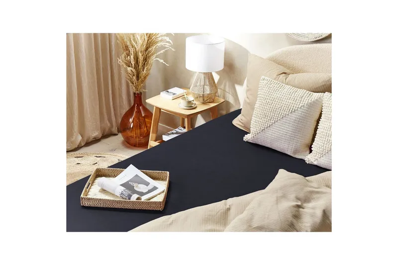 Laken med strikk Janbu Svart, 140x200 cm - Svart, 140x200 cm - Tekstiler - Sengetøy - Laken - Dra på laken