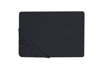 Laken med strikk Janbu Svart, 180x200 cm