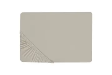 Laken med strikk Janbu Taupe, 200x200 cm