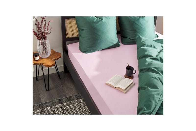 Laken med strikk Janbu Pastellrosa, 200x200 cm - Pastellrosa, 200x200 cm - Tekstiler - Sengetøy - Laken - Dra på laken