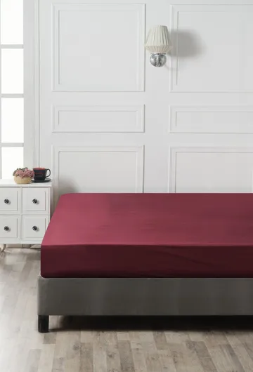 Talvenis formsyd laken 140x190 cm - Mørkrød - Tekstiler - Barnetekstiler - Sengetøy til barn - Sprinkelseng sengetøy - Laken sprinkelseng
