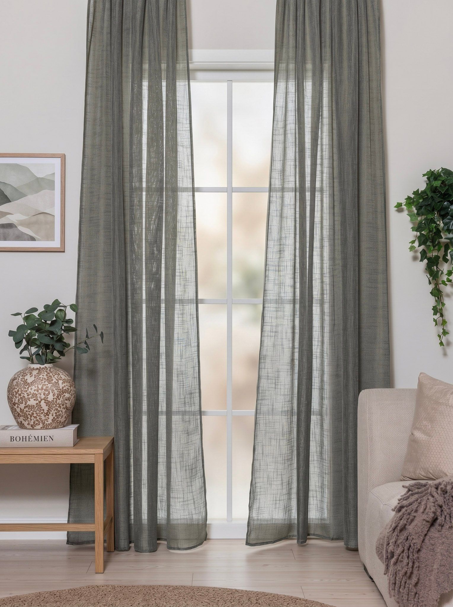 Gardin Stella 140x250 cm - Smaragdgrønn