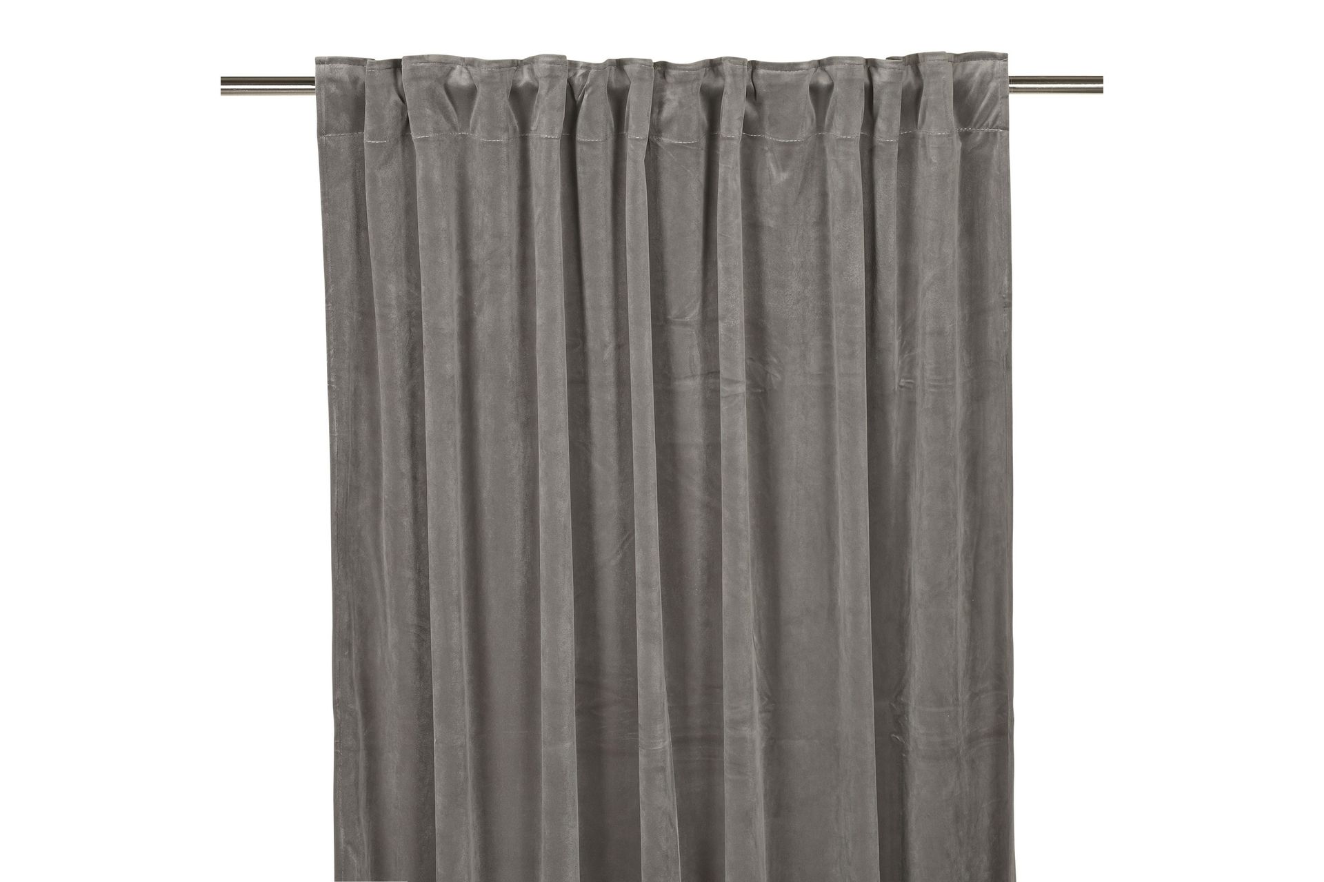Sameta Fløyelsgardin Multibåndlengde 2-pk 280 cm - Grå - Tekstiler - Gardiner - Gardinlengder - Hanklengde