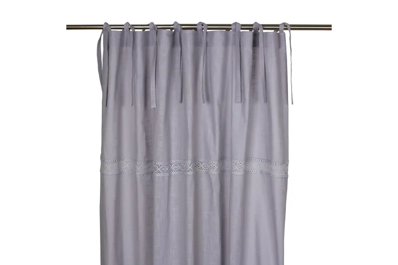 Capasin Knytegardin 2-pk 240 cm - Grå - Tekstiler - Gardiner - Gardinlengder - Knytebåndslengde