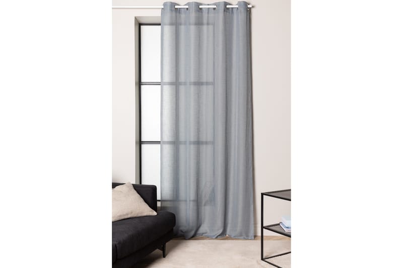 Kaya Gardin metallringer 140x290 cm - Grå - Tekstiler - Gardiner - Gardinlengder - Maljegardiner